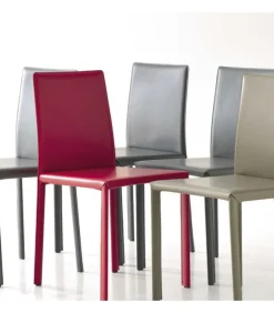 Sedia Paola Interamente Rivestita In Cuoio Rigenerato