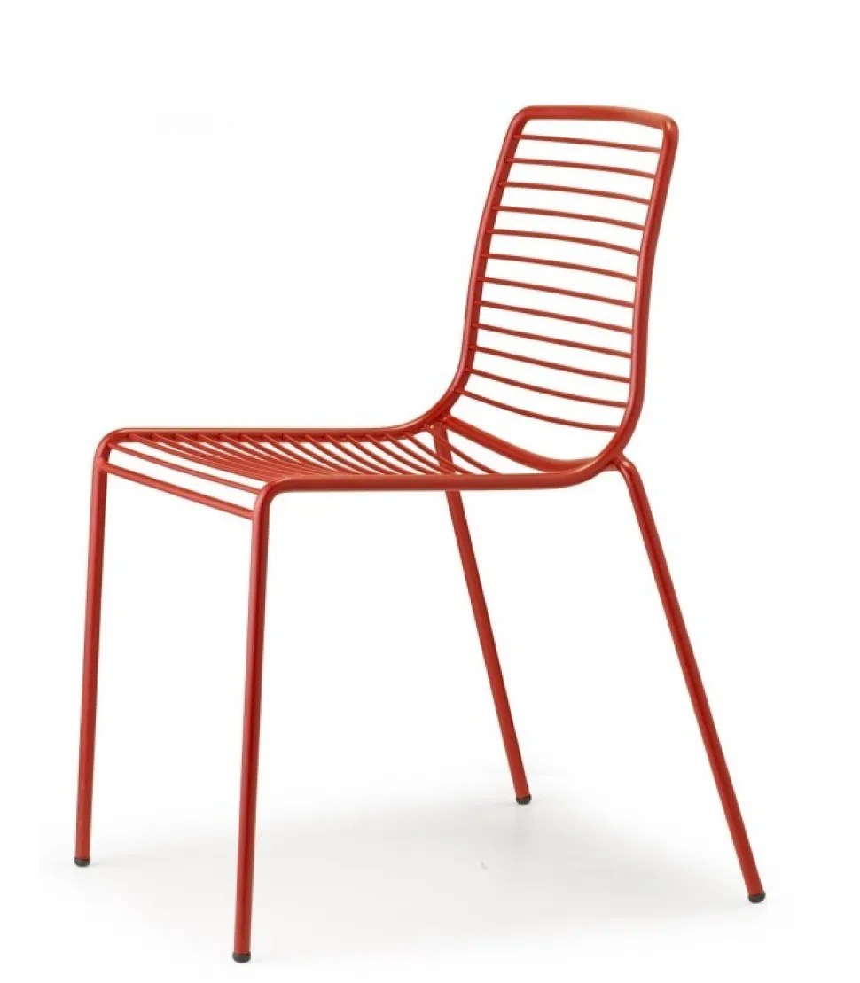 Sedia Per L'Outdoor Summer Di Scab, Realizzata In Italia In Acciaio Zincato E Verniciato.