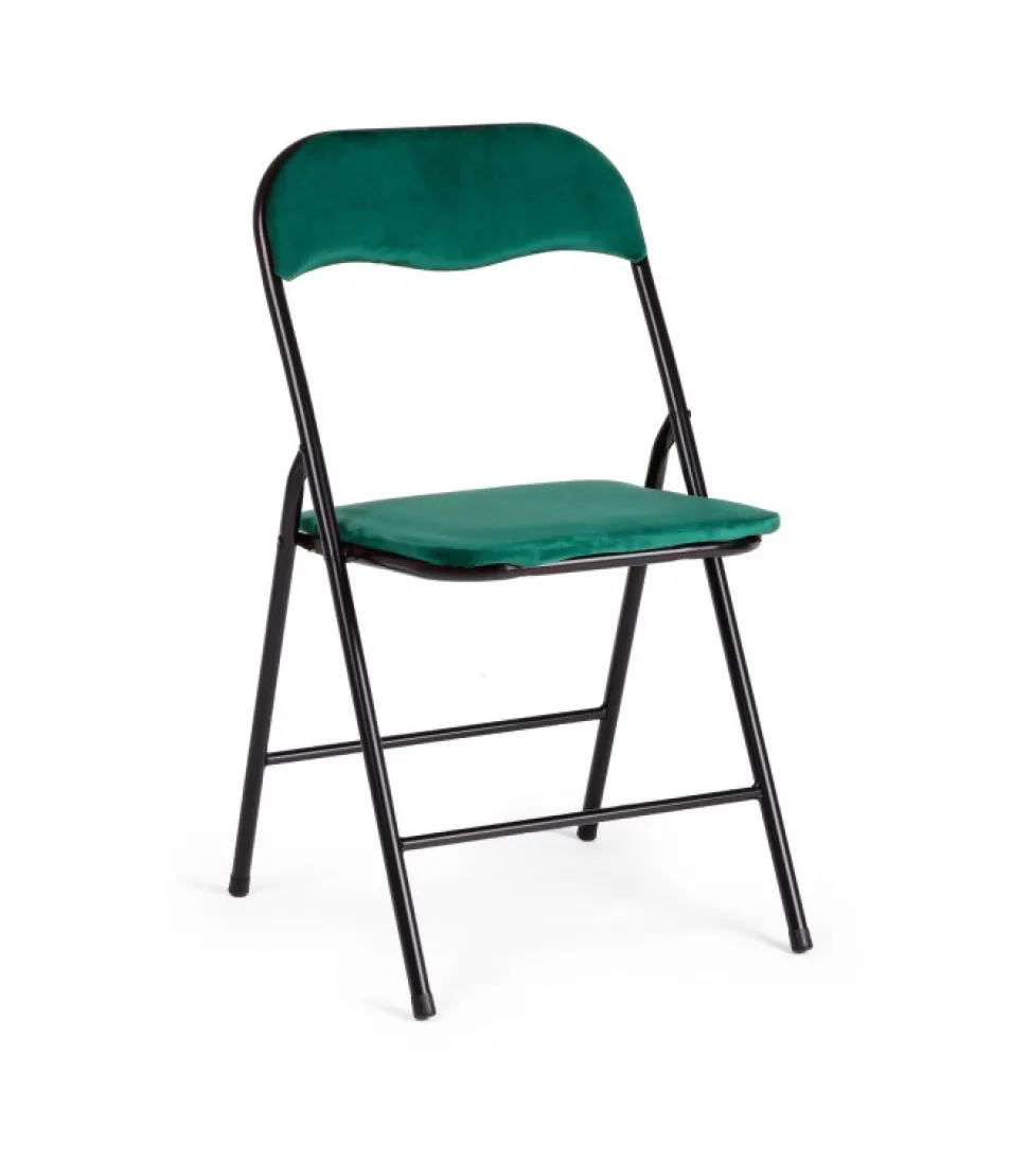 Sedia Piegh. Amal Velluto Verde Bosco