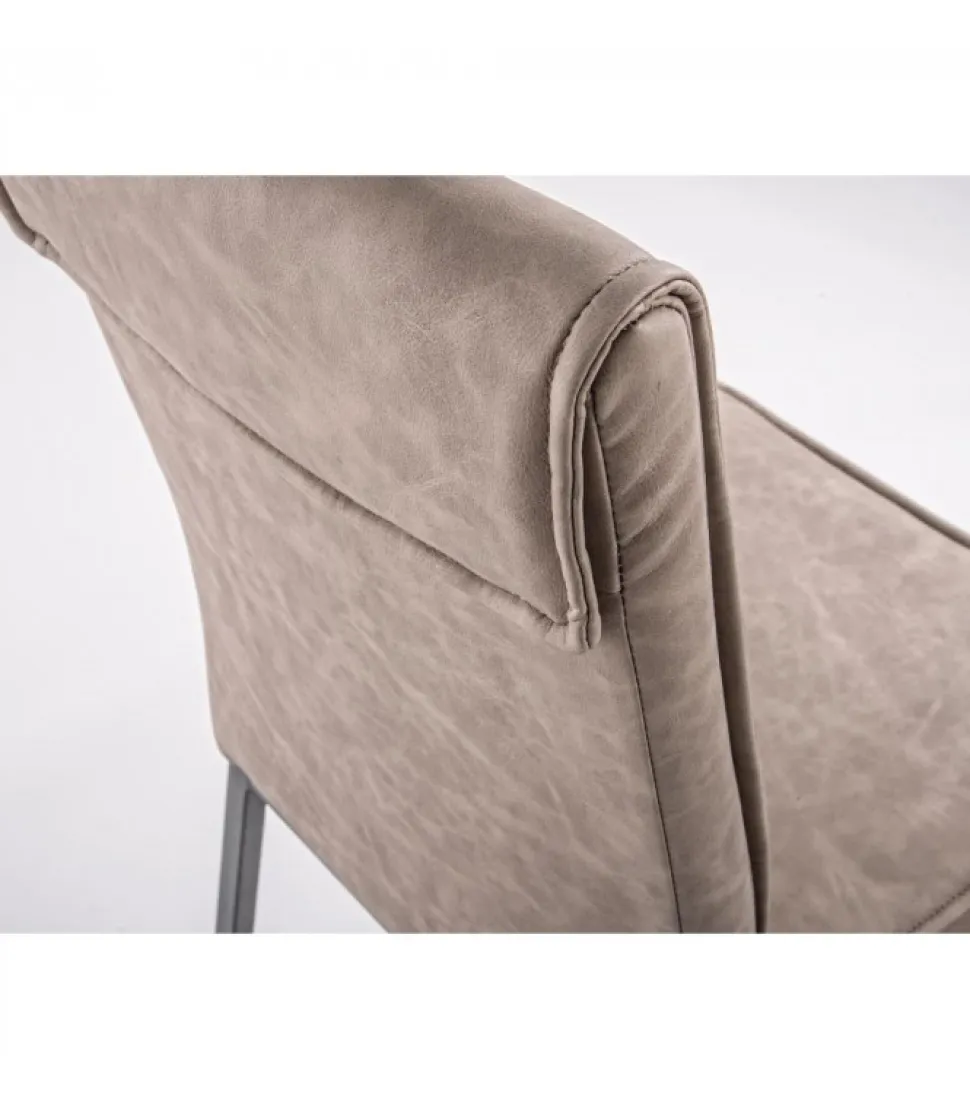 Sedia Sofie Pu Argilla Struttura In Acciaio E Compensato. Imbottitura In Schiuma Poliuretanica