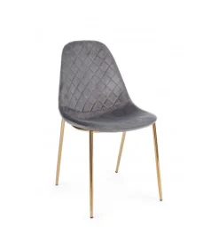 Sedia Terry Velluto Grigio Scuro
