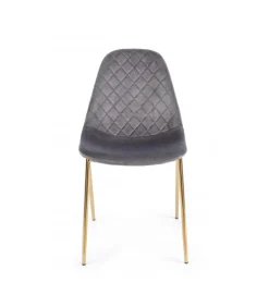 Sedia Terry Velluto Grigio Scuro