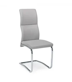 Sedia Thelma Grigio Chiaro Struttura In Acciaio. Imbottitura In Schiuma Poliuretanica