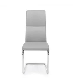 Sedia Thelma Grigio Chiaro Struttura In Acciaio. Imbottitura In Schiuma Poliuretanica