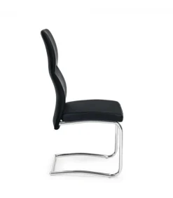 Sedia Thelma Nero Struttura In Acciaio. Imbottitura In Schiuma Poliuretanica