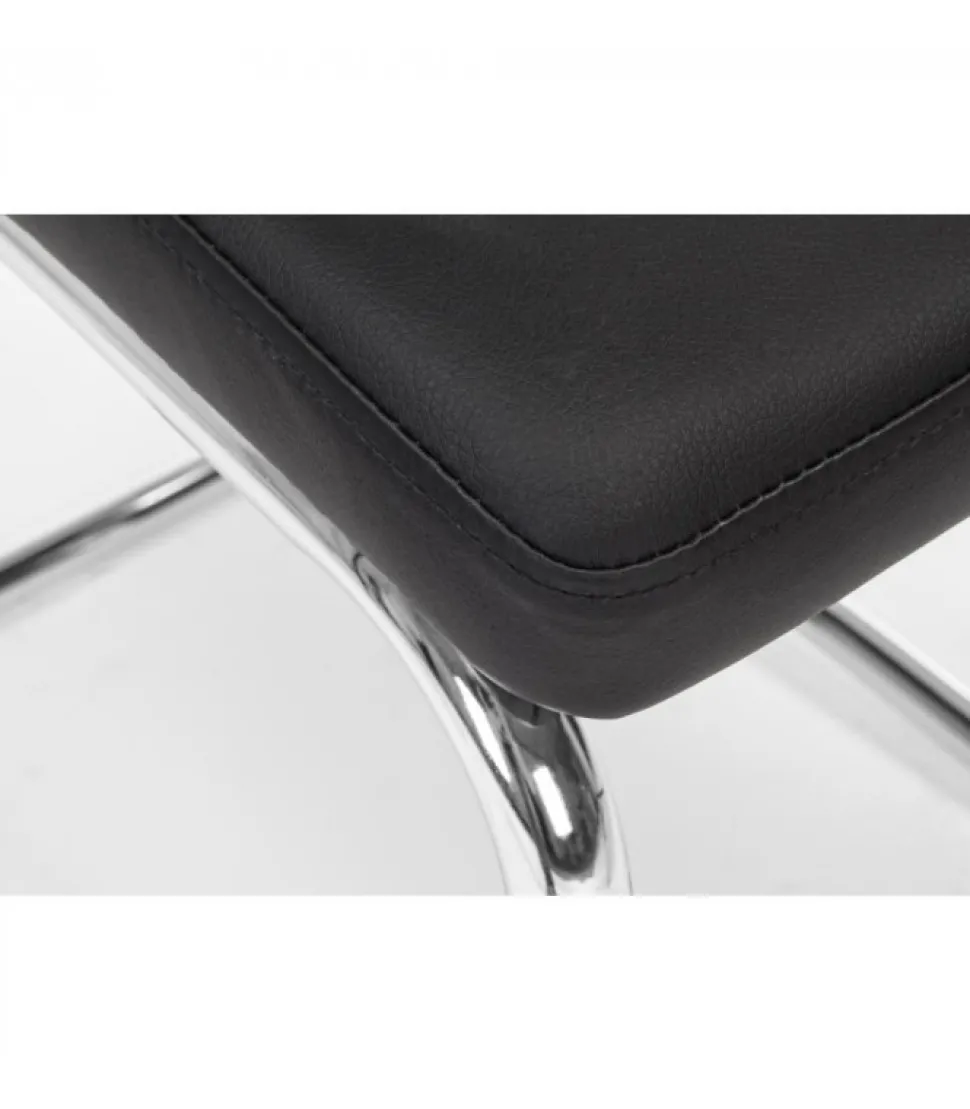 Sedia Thelma Nero Struttura In Acciaio. Imbottitura In Schiuma Poliuretanica