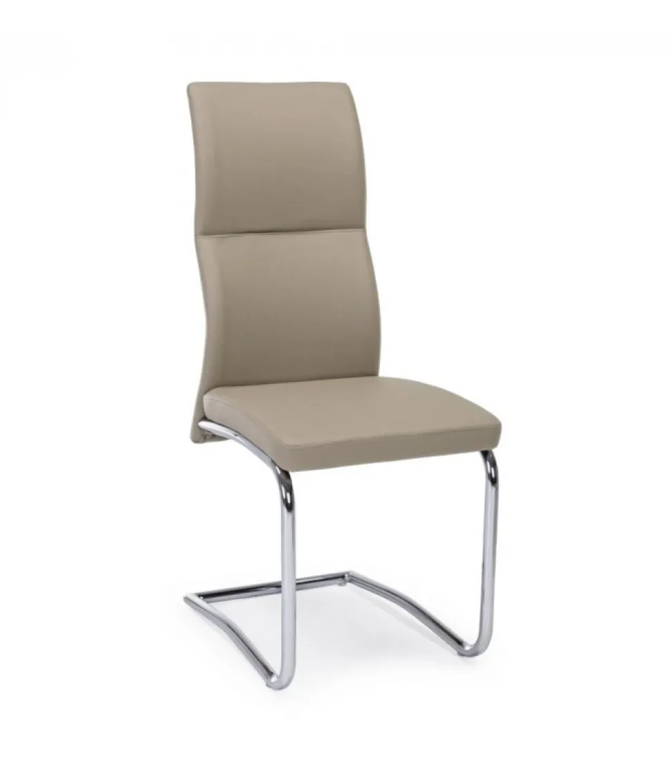 Sedia Thelma Tortora Struttura In Acciaio. Imbottitura In Schiuma Poliuretanica