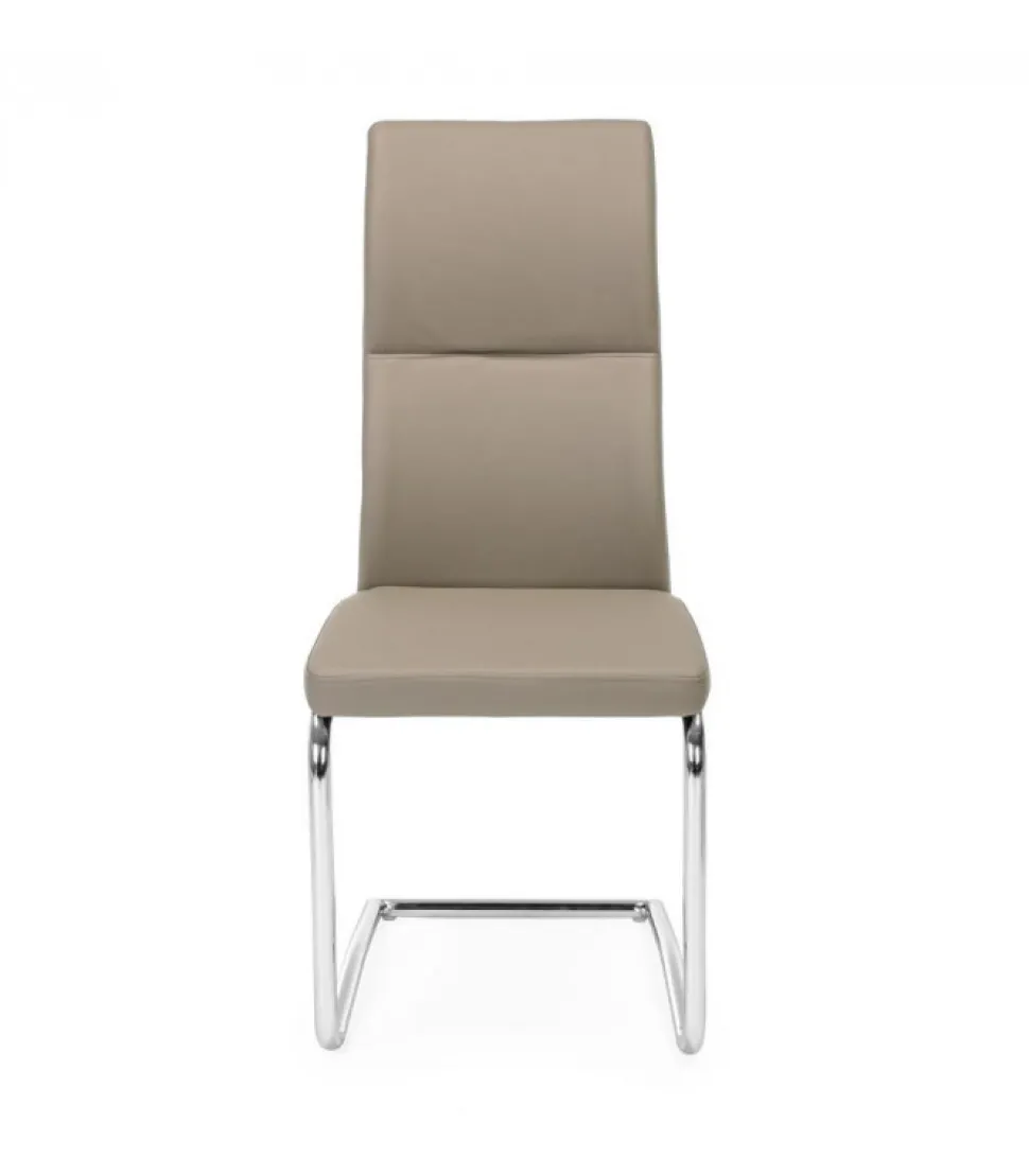 Sedia Thelma Tortora Struttura In Acciaio. Imbottitura In Schiuma Poliuretanica