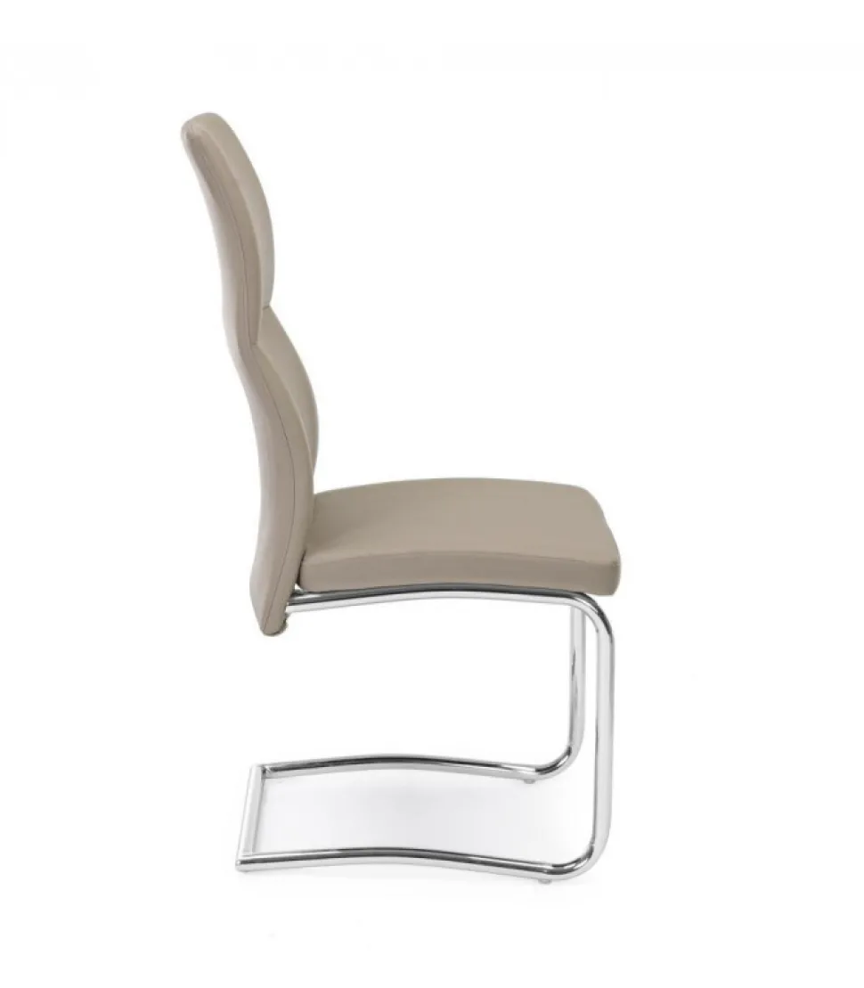 Sedia Thelma Tortora Struttura In Acciaio. Imbottitura In Schiuma Poliuretanica