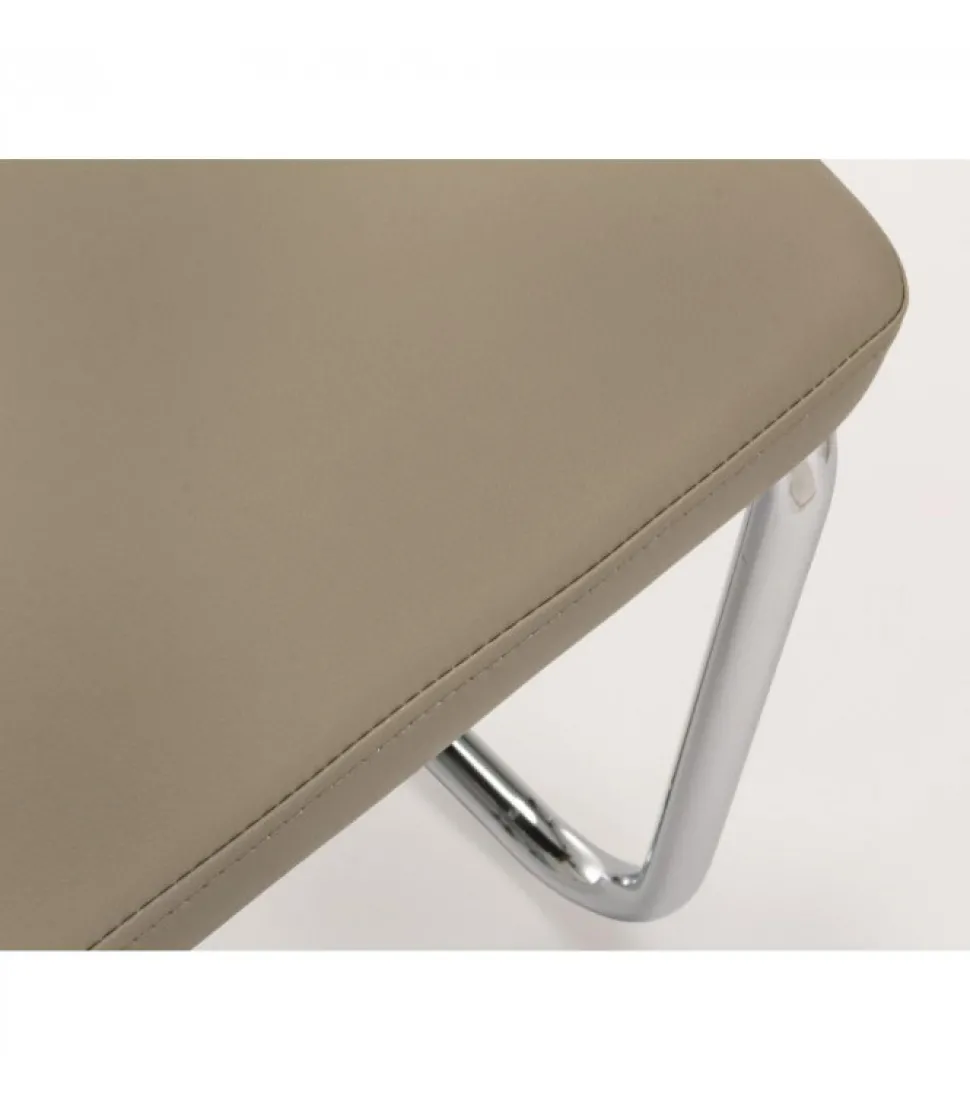 Sedia Thelma Tortora Struttura In Acciaio. Imbottitura In Schiuma Poliuretanica