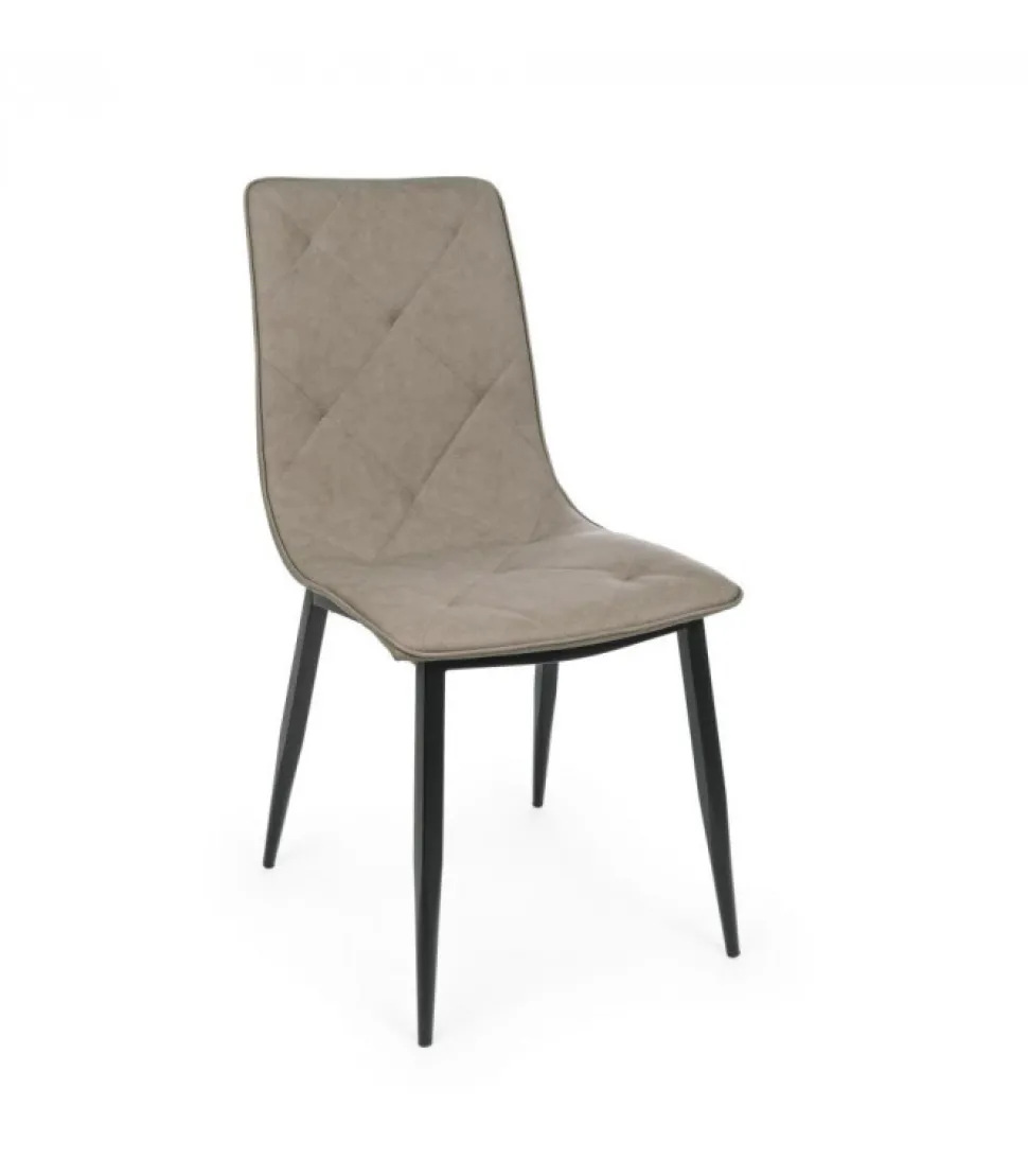 Sedia Victor Pu Tan Struttura In Acciaio. Imbottitura In Schiuma Poliuretanica