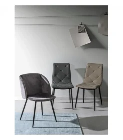 Sedia Victor Pu Tan Struttura In Acciaio. Imbottitura In Schiuma Poliuretanica