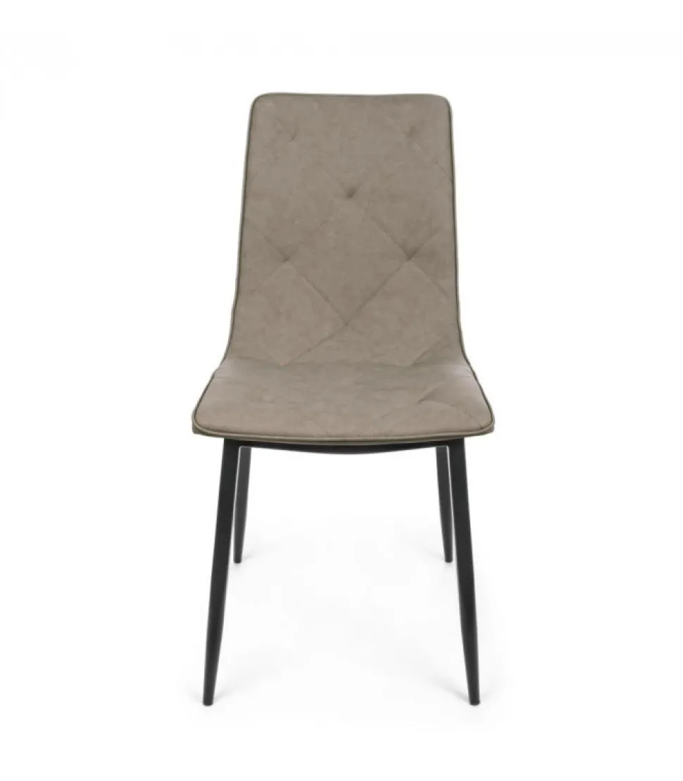 Sedia Victor Pu Tan Struttura In Acciaio. Imbottitura In Schiuma Poliuretanica