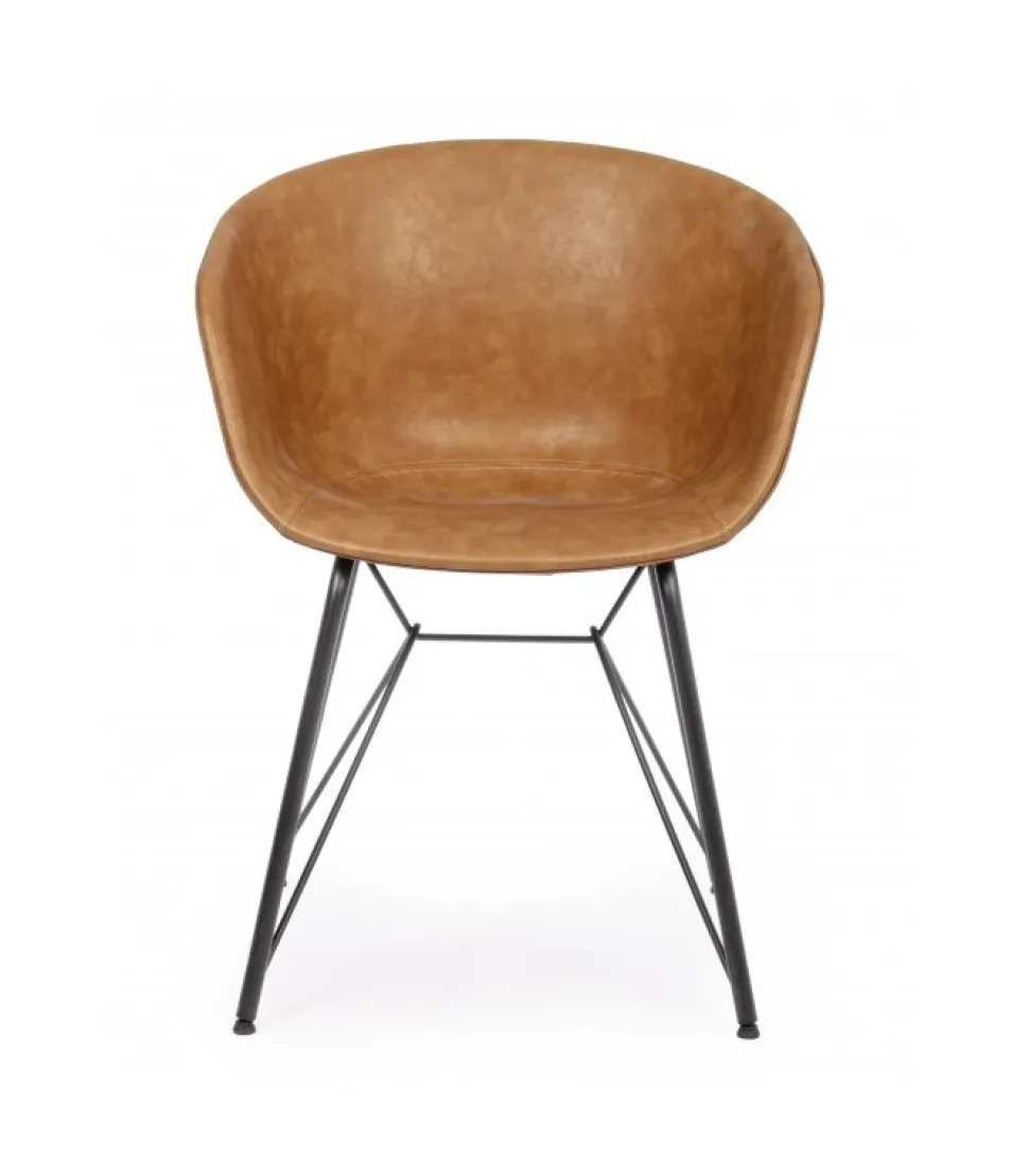 Sedia Warhol Pu Cuoio Vintage