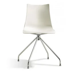 Sedia Zebra Di Scab, Con Scocca Girevole In Tecnopolimero, Le 4 Razze In Acciaio Sono O Cromate O Antracite.