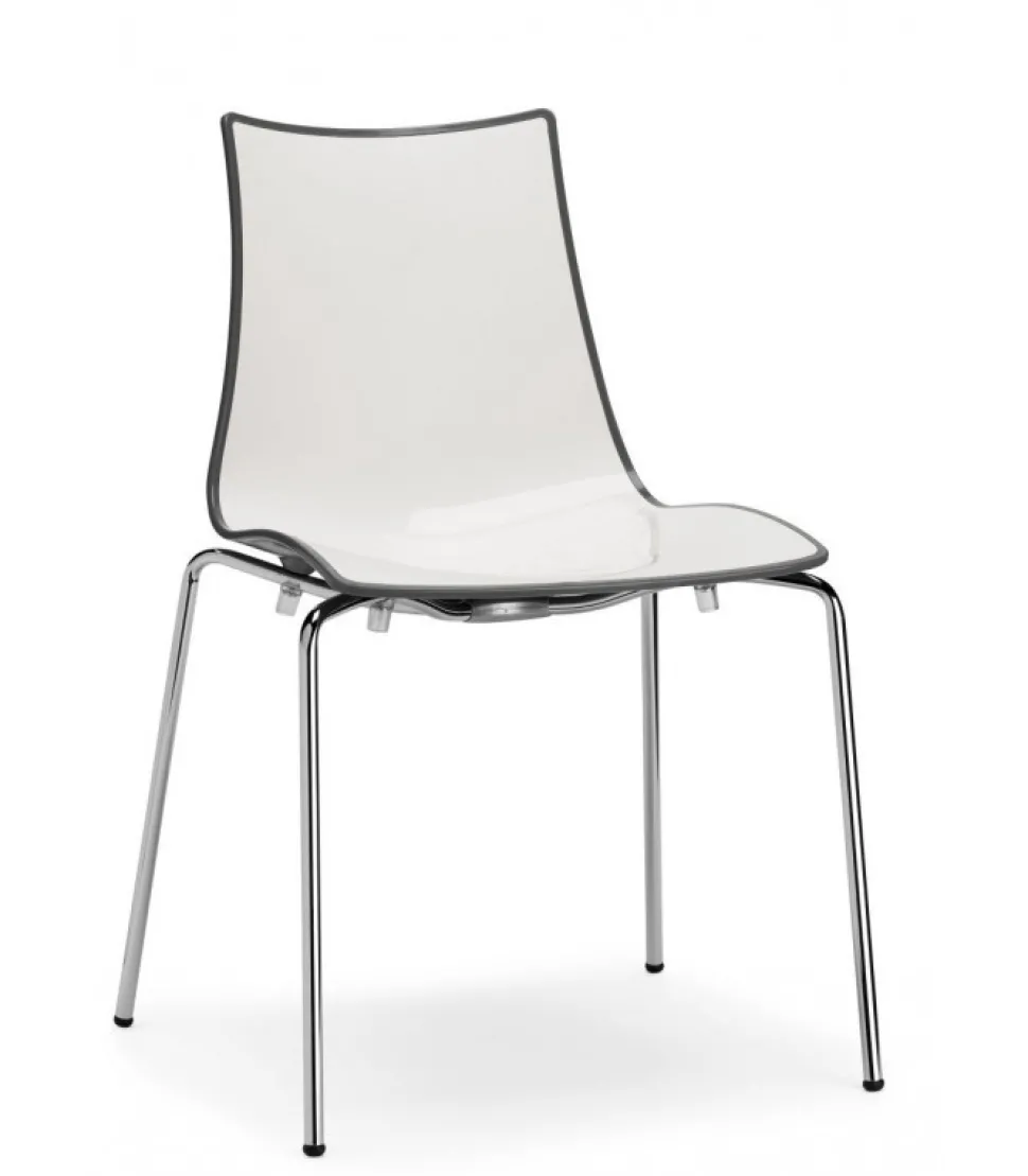 Sedia Zebra Di Scab, La Versione Con Telaio Cromato E Solo Per Indoor, Con Telaio Verniciato Anche Per Outdoor.