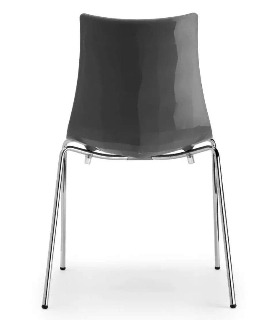 Sedia Zebra Di Scab, La Versione Con Telaio Cromato E Solo Per Indoor, Con Telaio Verniciato Anche Per Outdoor.