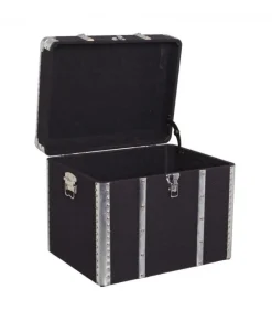 Set3 Bauli Ducalis Nero Struttura In Mdf Rivestito In Tessuto (70% Cotone, 30% Poliestere)