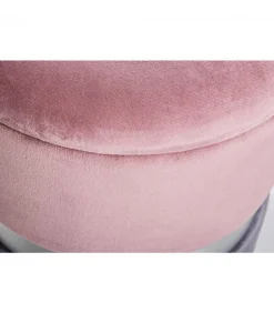 Set2 Pouf Cont.Polina Rosa-Grigio Struttura In Mdf E Compensato. Rivestimento In Poliestere