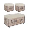 Set3 Pouf Travel Paris Corda