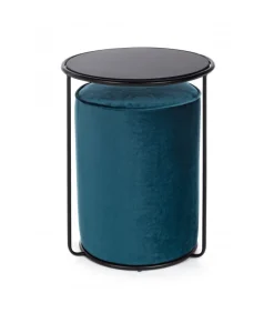 Set2 Tavolino-Pouf Annika Blu Pavone