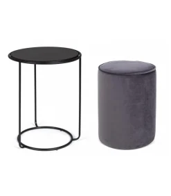 Set2 Tavolino-Pouf Annika Grigio Scuro