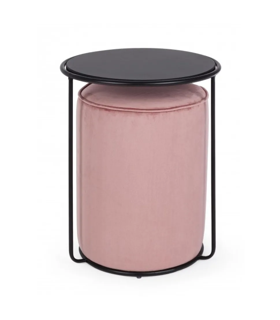 Set2 Tavolino-Pouf Annika Rosa Antico