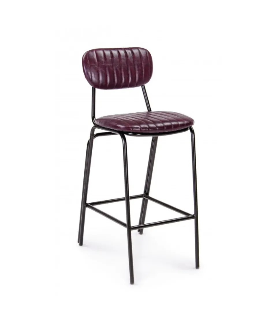 Sgabello Bar Debbie Bordeaux Vintage