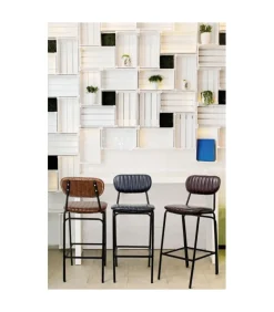 Sgabello Bar Debbie Bordeaux Vintage