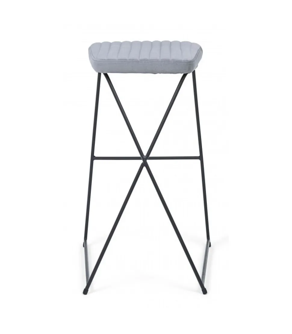 Sgabello Bar Kinsley Velluto Grigio