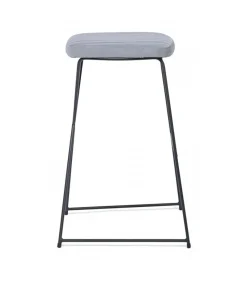 Sgabello Bar Kinsley Velluto Grigio