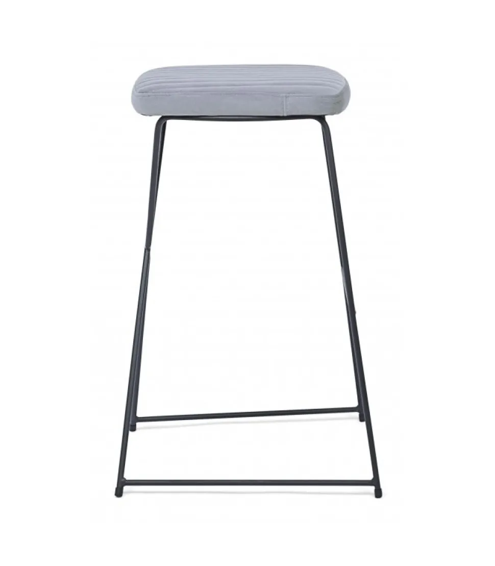 Sgabello Bar Kinsley Velluto Grigio