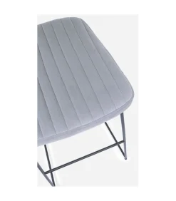 Sgabello Bar Kinsley Velluto Grigio