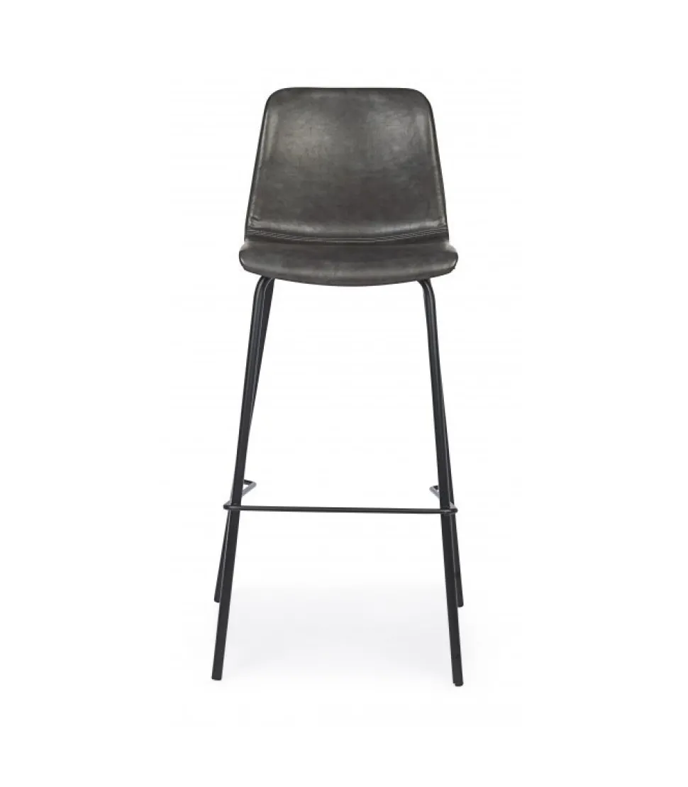 Sgabello Bar Kyra Pu Antracite Vintage