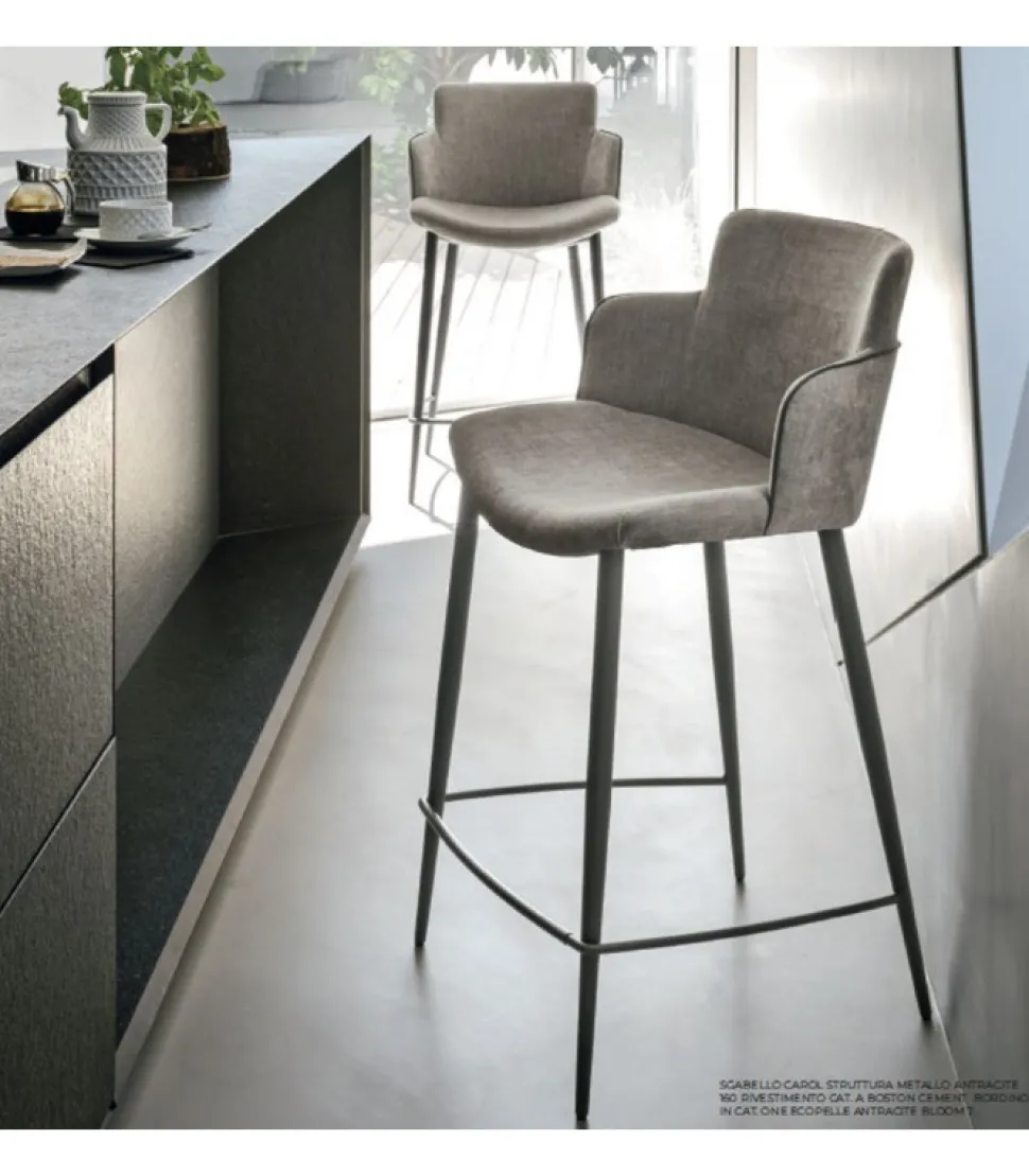 Sgabello Carol S, Con Scocca Imbottita.