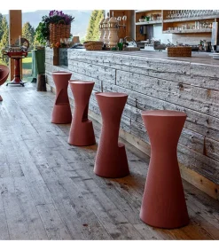 Sgabello Da Giardino In Polietilene, Accessoriabile Di Luce A Led E Kit Di Fissaggio.