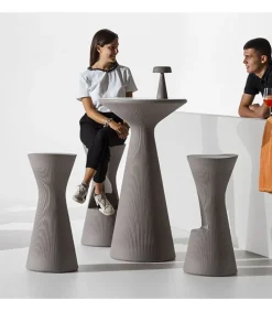 Sgabello Da Giardino In Polietilene, Accessoriabile Di Luce A Led E Kit Di Fissaggio.