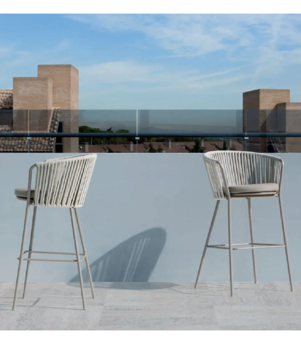 Sgabello Daisy Rope Sg, Con Struttura In Metallo Verniciato.