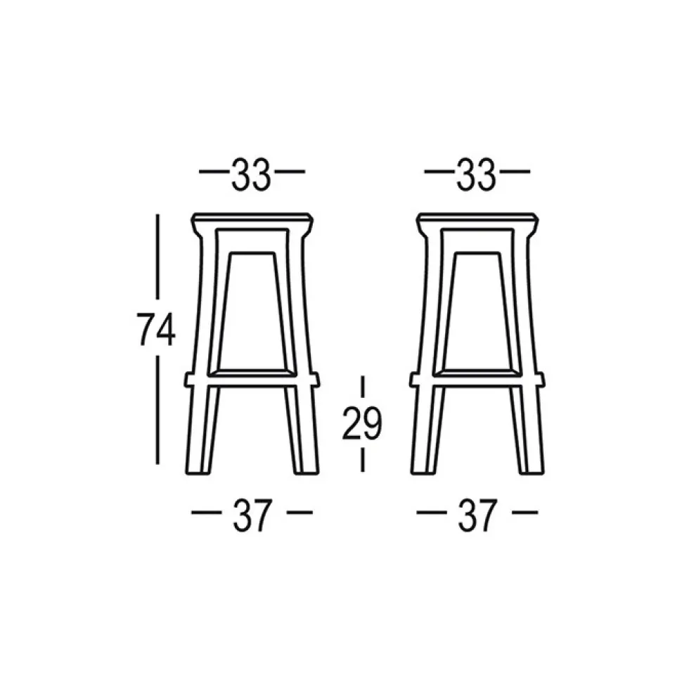 Sgabello Frozen Square, Realizzato In Italia In Polietilene Per Outdoor Da Plust.