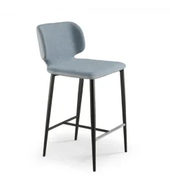 Sgabello Imbottito E Rivestito In Moltissimi Tessuti, Pelli Ed Ecopelli