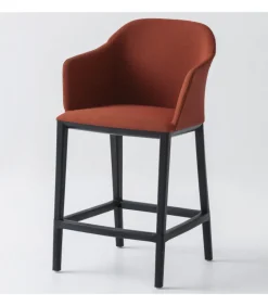 Sgabello Manaa St Con Seduta Imbottita E Rivestita.