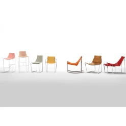 Sgabello Metallo E Cuoio Apelle Sg