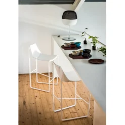 Sgabello Metallo E Cuoio Apelle Sg