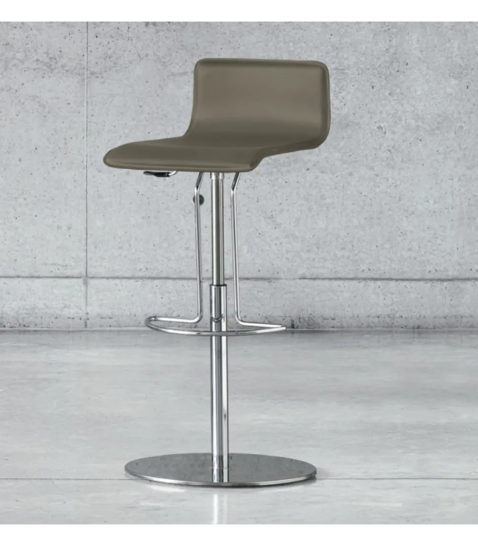 Sgabello Regolabile Clio Air, Base Cromo Con Piatto Tondo