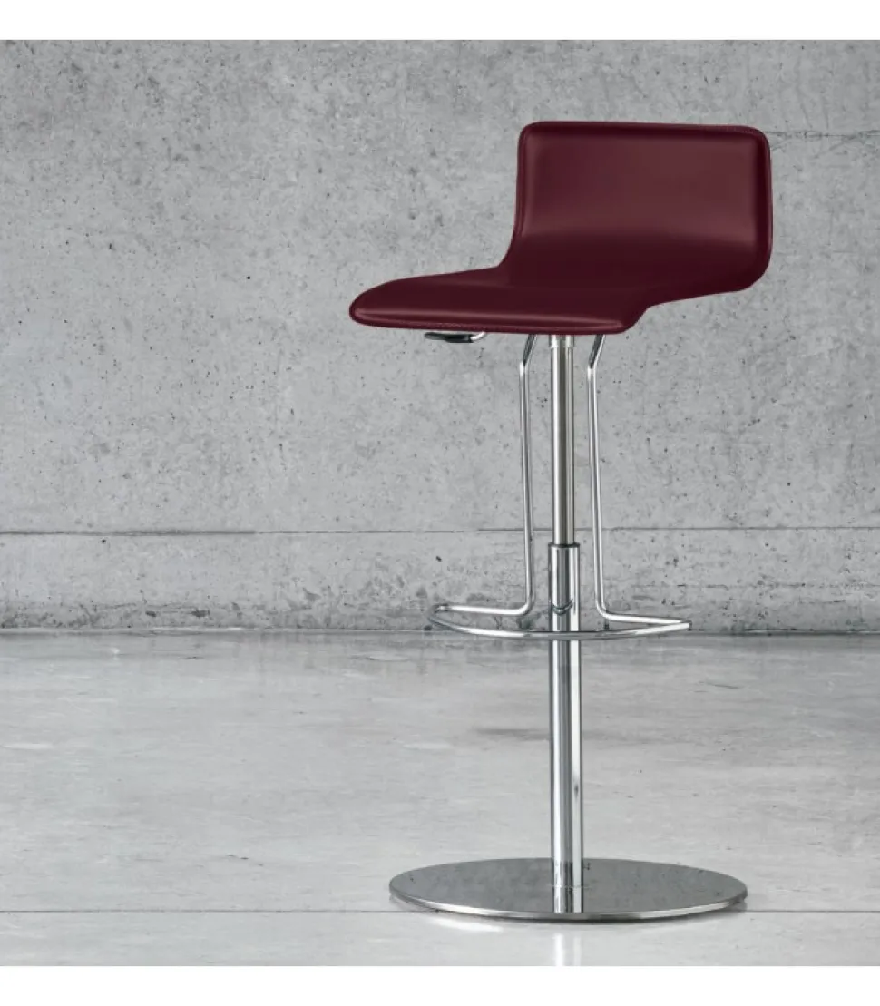 Sgabello Regolabile Clio Air, Base Cromo Con Piatto Tondo