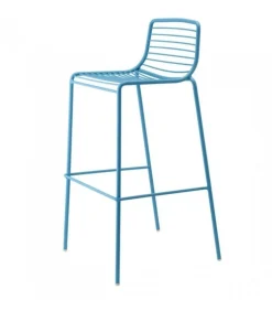 Sgabello Summer Di Scab, Con Seduta Alta 65 Cm, Realizzato In Acciaio Zincato E Verniciato Per L'Outdoor.