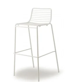 Sgabello Summer Di Scab, Con Seduta Alta 65 Cm, Realizzato In Acciaio Zincato E Verniciato Per L'Outdoor.