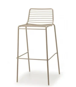 Sgabello Summer Di Scab, Con Seduta Alta 65 Cm, Realizzato In Acciaio Zincato E Verniciato Per L'Outdoor.