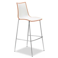 Sgabello Zebra Bicolore Di Scab, Con Seduta H 80 Cm, Ottimo Per Ambienti Contract Come Banconi Bar.