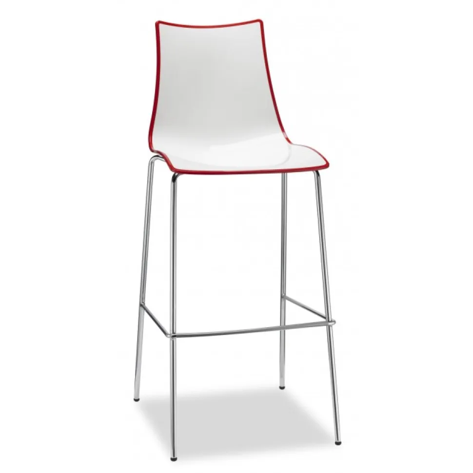 Sgabello Zebra Bicolore Di Scab, Con Seduta H 80 Cm, Ottimo Per Ambienti Contract Come Banconi Bar.